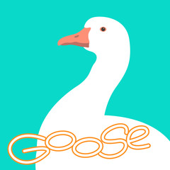 goose bird vector illustration flat style profile