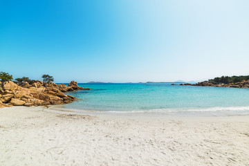Capriccioli beach on a clear day