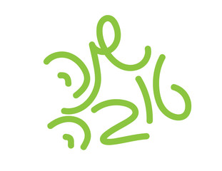 Obraz premium Green Hand written Hebrew new year greeting Shana tova on white background