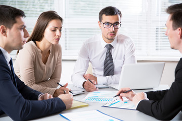 Business team working in an office