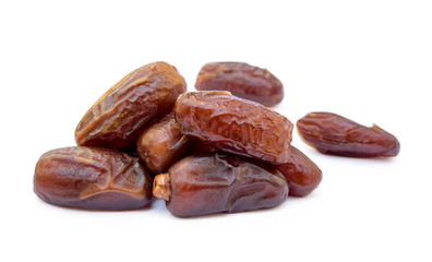 Dried sweet dates isolated on a white background