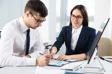 Business people working in an office