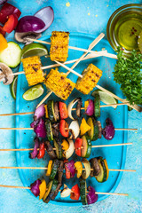 grilled vegetables,top view, vibrant colors