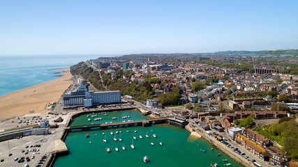 Fototapeta na wymiar Photographie aérienne de Folkestone, Kent, Angleterre
