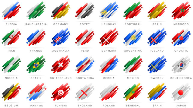 Flaggen Fahnen Europa L&auml;nder Welt Nationen Vektor Set