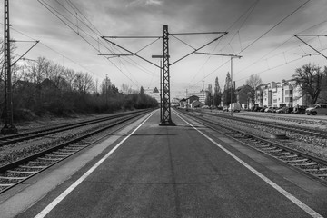 An old platform of a train station in a German town