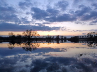 Fototapeta premium Überschwemmung Wiese
