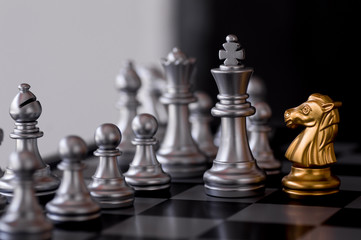 Chess set with enemy background