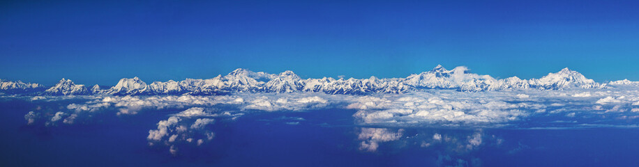 Fototapeta na wymiar The Himalayas seen on the plane