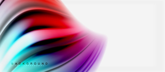 Blurred fluid colors background, abstract waves lines, vector illustration