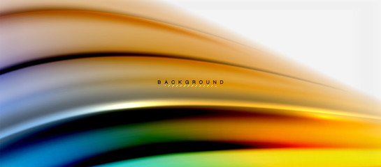 Blurred fluid colors background, abstract waves lines, vector illustration