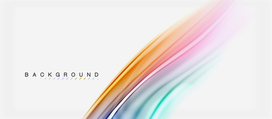 Blurred fluid colors background, abstract waves lines, vector illustration