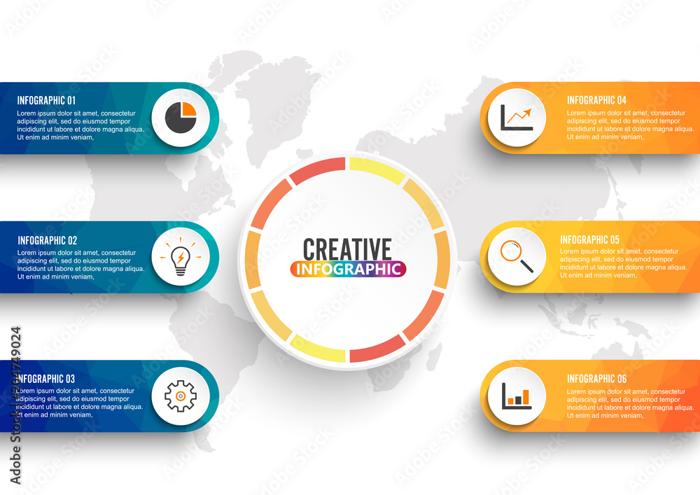 Poster business data visualization. process chart. abstract elements of graph, diagram with steps, options,