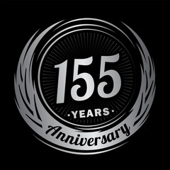 155 years anniversary. Anniversary logo design. 155 years logo.