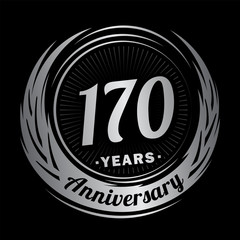 170 years anniversary. Anniversary logo design. 170 years logo.
