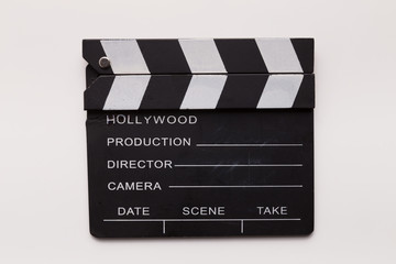 Obraz premium Clapperboard on white baclground, isolated