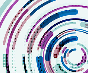 Circular lines, circles, geometric abstract background