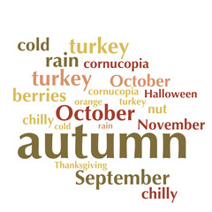 cloud of words list about autumn season