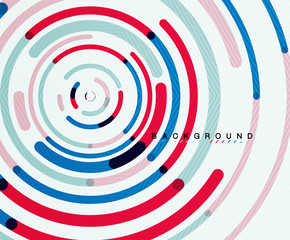 Circular lines, circles, geometric abstract background