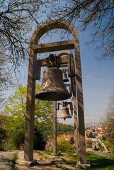 Old bell in tsarevets stronghold in Veliko Tarnovo, Bulgaria - 204752273