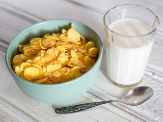 cornflakes with milk for Breakfast