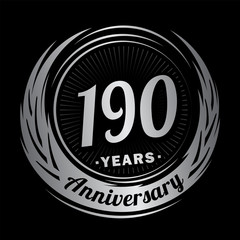 190 years anniversary. Anniversary logo design. 190 years logo.