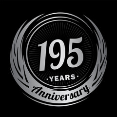 195 years anniversary. Anniversary logo design. 195 years logo.