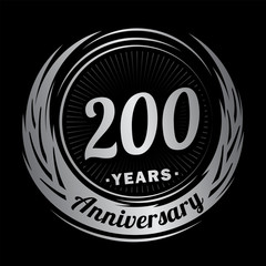 200 years anniversary. Anniversary logo design. 200 years logo.