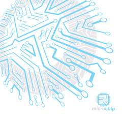 Technology communication cybernetic element. Vector abstract illustration of circuit board. Modern innovation technologies backdrop