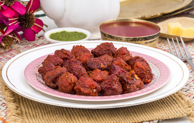 Indian Cuisine Vegetable Manchurian Also Know as Gobi Manchurian is a popular Indo Chinese Street food