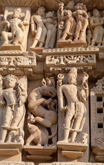 Famous erotic temple in Khajuraho, India