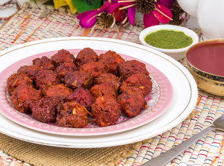 Indian Cuisine Vegetable Manchurian Also Know as Gobi Manchurian is a popular Indo Chinese Street food