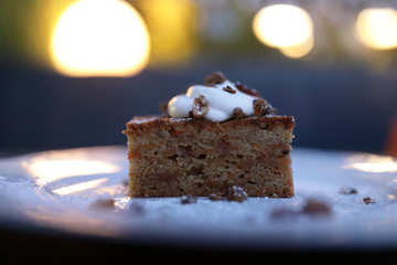 Carrot cake on plate