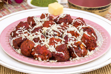 Indian Cuisine Vegetable Manchurian Also Know as Gobi Manchurian is a popular Indo Chinese Street food