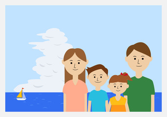 家族写真　イラスト