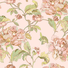 Seamless pattern with flowers roses