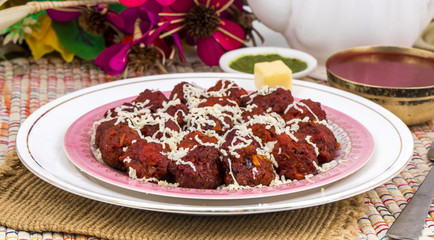Indian Cuisine Vegetable Manchurian Also Know as Gobi Manchurian is a popular Indo Chinese Street food