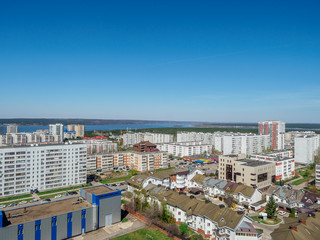 Fototapeta na wymiar Naberezhny Chelny micro district city on kama river