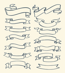 Ribbon banner drawn