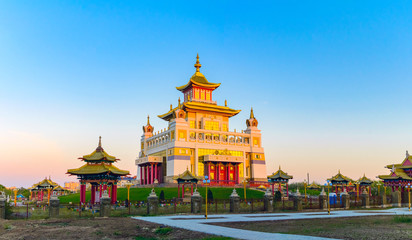 Fototapeta premium Buddhist temple Golden Abode of Buddha Shakyamuni in Elista, Republic of Kalmykia, Russia