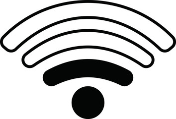Round Black Signal icon of radio wave status 2