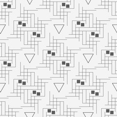 Line and triangle Vector seamless pattern. Modern stylish texture. Repeating geometric tiles. Thin linear triangles