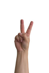 Hand symbol  isolated on white background