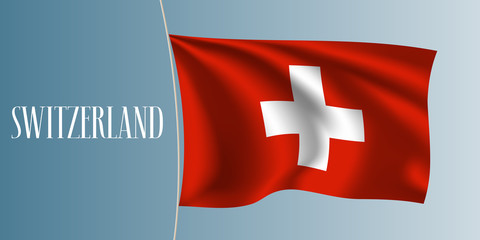 Switzerland waving flag vector illustration