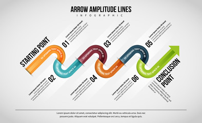 Arrow Amplitude Lines Infographic