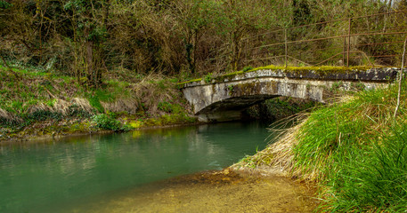 Fototapeta na wymiar Aquaduct Saint-Nazaire-en-Royans in the Auvergne-Rhône-Alpes Frence