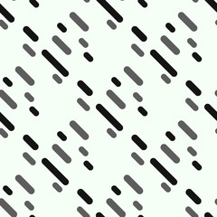 Vector Seamless Black And White Irregular Rounded Lines Halftone Transition Abstract Background Pattern