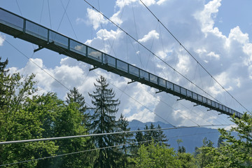 hängebrücke in sigriswil, alpen, schweiz 