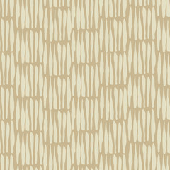 Fototapeta premium Seamless pattern in the style of the sketch. White, beige stripes on a green background. Hand drawing ink. Modern minimalism. Vector illustration.