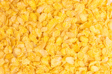 background of  crunchy corn flakes for a healthy breakfast